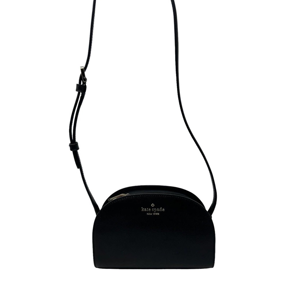 Kate Spade Perry Saffiano Leather Black Dome Crossbody Bag K8697 $279
